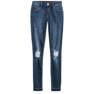 Prosperity Lena Dark Indigo Wash Distressed Released Hem Super Skinny Jean 10/30